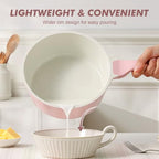 2.5 QT Ceramic Nonstick Saucepan with Lid (Sakura Pink / 2.5 Quarts)