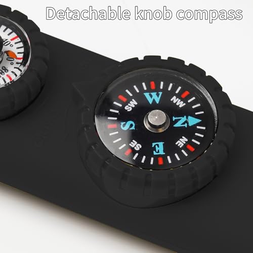 Multifunctional Survival Emergency Whistle for Kids with Compass Hiking Survival (obsidian black2pcs)