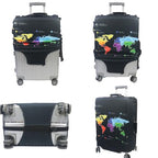 Thicker Luggage Cover Elastic Suitcase Cover Protector Fits 18 (Abstract Map / L)