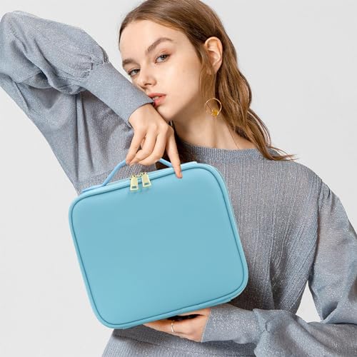Makeup Organizer Bag with Mirror (Blue / Integrated)