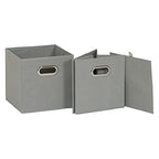 Fabric Storage Bins in Strong Poly‑Woven Fabric (Gray / 11" L x 11" W x 11" H)