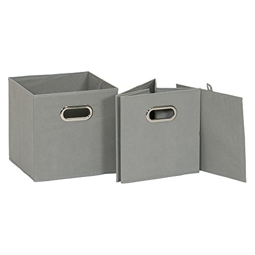 Fabric Storage Bins in Strong Poly‑Woven Fabric (Gray / 11" L x 11" W x 11" H)