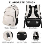Backpack for School (Beige / 15.6 Inch)
