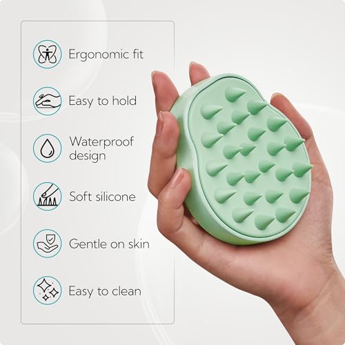 2 Pack Large Scalp Massager Scrubber Shampoo Brush for Hair Growth (New Purple & Green)