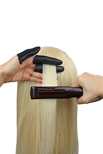 Heat Shield Professional High Heat Resistant Finger Protection Guards for Curling & Flat Irons (3 Count (Pack of 1) / Black)