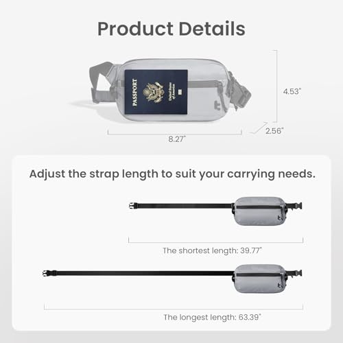 1.5L Sling Bag with RFID Blocking Crossbody Chest Pack for Men Women (Light Gray / 1.5L)
