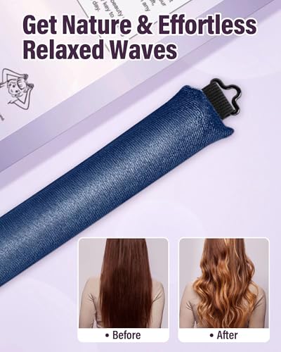 Heatless Hair Curler Overnight Curls (Navy blue(Pack of 3))