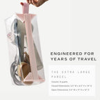 Parcel Clear Travel Kit with Zipperless Magnetic Closure (Rose / Extra Large)
