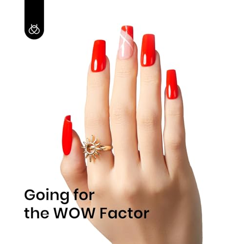Beetles Red Gel Nail Polish 15ML Soak Off UV Gel for Fall Nail Art DIY (C - Creme Red | Red)