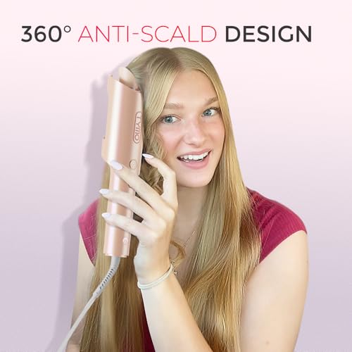 Automatic Rotating Curling Iron (1 inch / Peach)