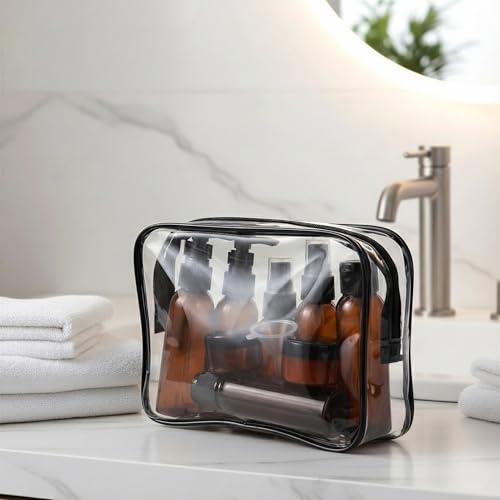 Travel Size Bottles for Toiletries (L-Brown-15pcs)