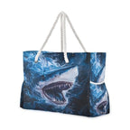 Large Beach Bags Totes Canvas Tote Shoulder Bag Soft Wave Water Resistant Bags for Gym Travel Daily Ocean (Sharks in the Water)