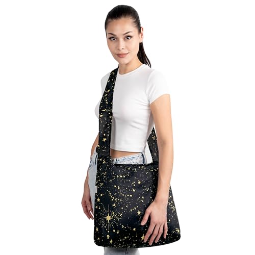 Sling 19L Foldable Packable Crossbody Grocery Bag for Men & Women (Stars)