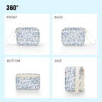 Mini Makeup Bag with LED Mirror (Blue Flower / Mini)