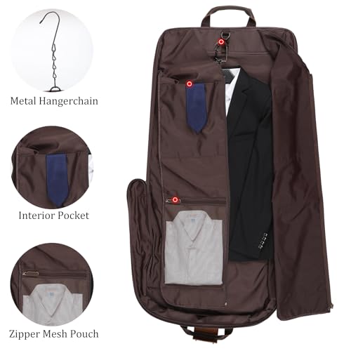 Polare Waxed Canvas Full Grain Leather Trim Garment Carry on Bag for Business Travel