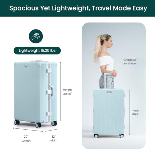 Zipperless Check in Suitcase (Powder Blue)