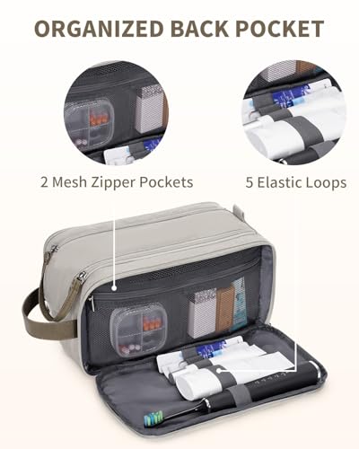 Travel Toiletry Bag for Men (L, Cream Beige / Large)