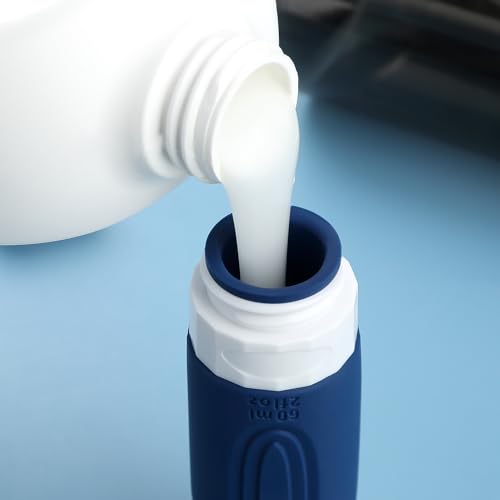 Travel Bottles for Toiletries (Navy-Grey-2oz)