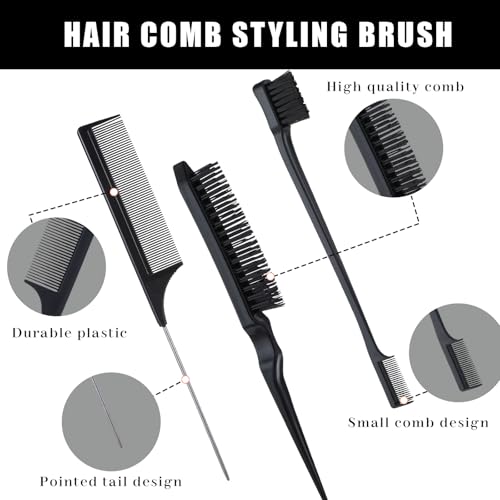 5 Pcs Slick Back Hair Brush Set