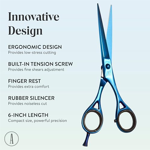 Professional Hair Cutting Scissors (Blue / SlotStar Series)