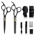 10 PCS Hair Cutting Scissors Set (Black / 10 Piece Set)