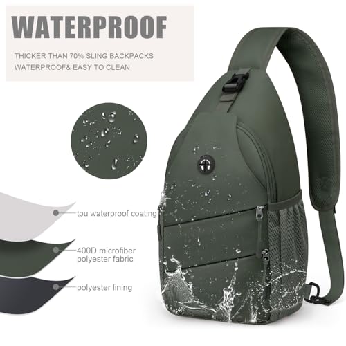 Crossbody Bags for Women Men Trendy Sling Bag Backpack Chest Bag (Medium / Green)