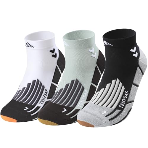 Compression Ankle Running Socks (13-16 / A-white Gray Black)