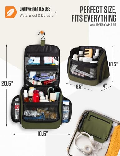 Hanging Travel Toiletry Bag (Dark Green)