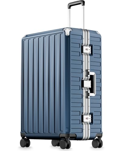 28 Inch Zipperless Checked Luggage (Ocean Blue / 28 Inch)