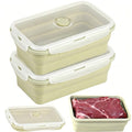 Collapsible Silicone Food Storage Containers Set with Lid & Air Ven (2x2000ml Green)