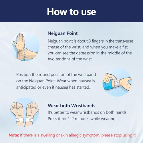 Motion Sickness Wristband (Large, 2 Pairs / Dark Blue)