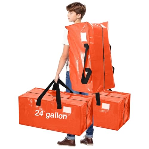 4 Pcs 24 Gallon Extra Large Moving Bags Heavy Duty Storage Bag (24 Gallon / Orange)