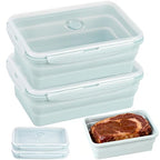 Extra Large Collapsible Silicone Food Storage Containers (2x2000Blue)