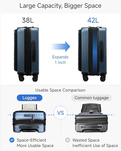 Carry On Front Pocket Suitcase (Blue / 20 Inch (Front Open))