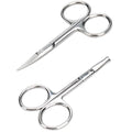 Facial Hair Small Grooming Scissors For Men Women (2PCS - Without Cover / Silver)