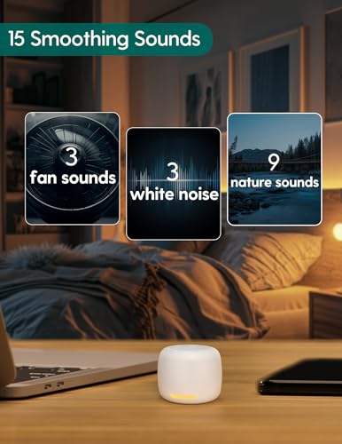 White Noise Sound Machine (1 - White-with Night Light / Pocket Mini Glow)