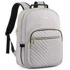 Laptop Backpack Purse for Women (Grey / 15.6-Inch)