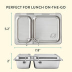 Recycled Shuttle Stainless Steel Lunch Box for Kids and Adults (2 Compartments)