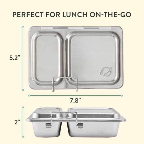Recycled Shuttle Stainless Steel Lunch Box for Kids and Adults (2 Compartments)