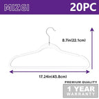 Premium Clear Invisible Acrylic Hangers (Clear/Silver / 20-Pack)