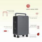 Balance 24" Wide Handle Suitcase Hardside Zipperless Luggage Grey (Stone Grey / Checked 24'')