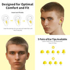 Ear Plugs for Sleeping Earplugs for Concerts Noise Cancelling Reusable Soft Silicone Noise Reduction Earbuds for Travel (Yellow)