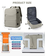 Large Travel Backpack Carry On for Women Man Waterproof Gym Backpacks with Laptop Compartment Mochila de Viaje Teacher Personal Item Backpack Rucksack Airplane Accessories Must Haves (33l / Brown)