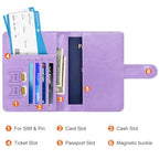 Passport Holder for Travel Essentials (Light Purple / Magnetic Clasp)