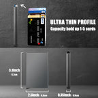 Slim Minimalist Wallet RFID Credit Card Holder for Men (small / Metallic Grey)