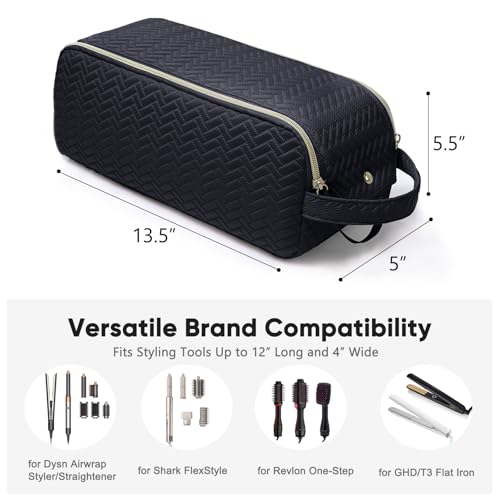 Large Hair Tools Travel Bag Compatible with Shark FlexStyle (Style B / Black Style B)
