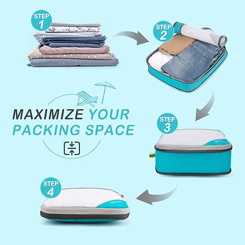 Compression Packing Cubes (Set of 4 / 4-Blue)