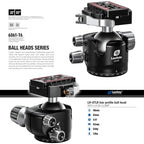 Carbon Fiber Camera Tripod 4Section 360° Ball Head LS (LS-364CX+LH-47LR:Maxload 25kg-4 Sections)