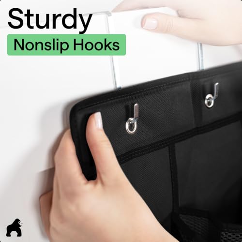 Over the Door Shoe Organizer (Black / 12 Pockets/2 Hooks)