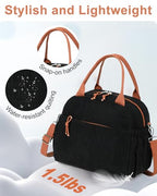 Lunch Bag for Women Men Cute Corduroy Lunch Tote Bags Reusable Insulated Lunch Box Large Capacity Reusable Insulated Cooler for Work Picnic or Travel (Corduroy Black brown-13L / 13L)